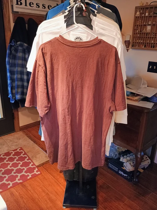 Carhartt Men’s Rust Brown Henley Pocket Short Sleeve Shirt - Picture 2 of 3